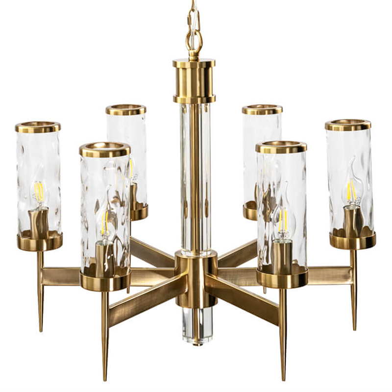 Люстра Brass Wheel Small в Американском стиле Латунь Прозрачный Люстра Brass Wheel Small в Американском стиле Латунь Прозрачный в Грозном | Loft Concept