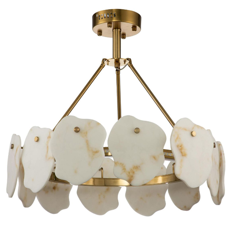 Люстра Мрамор Lucretia Marble Round Chandelier 60 см Латунь Белый Мрамор Bianco Люстра Мрамор Lucretia Marble Round Chandelier 60 см Латунь Белый Мрамор Bianco в Грозном | Loft Concept
