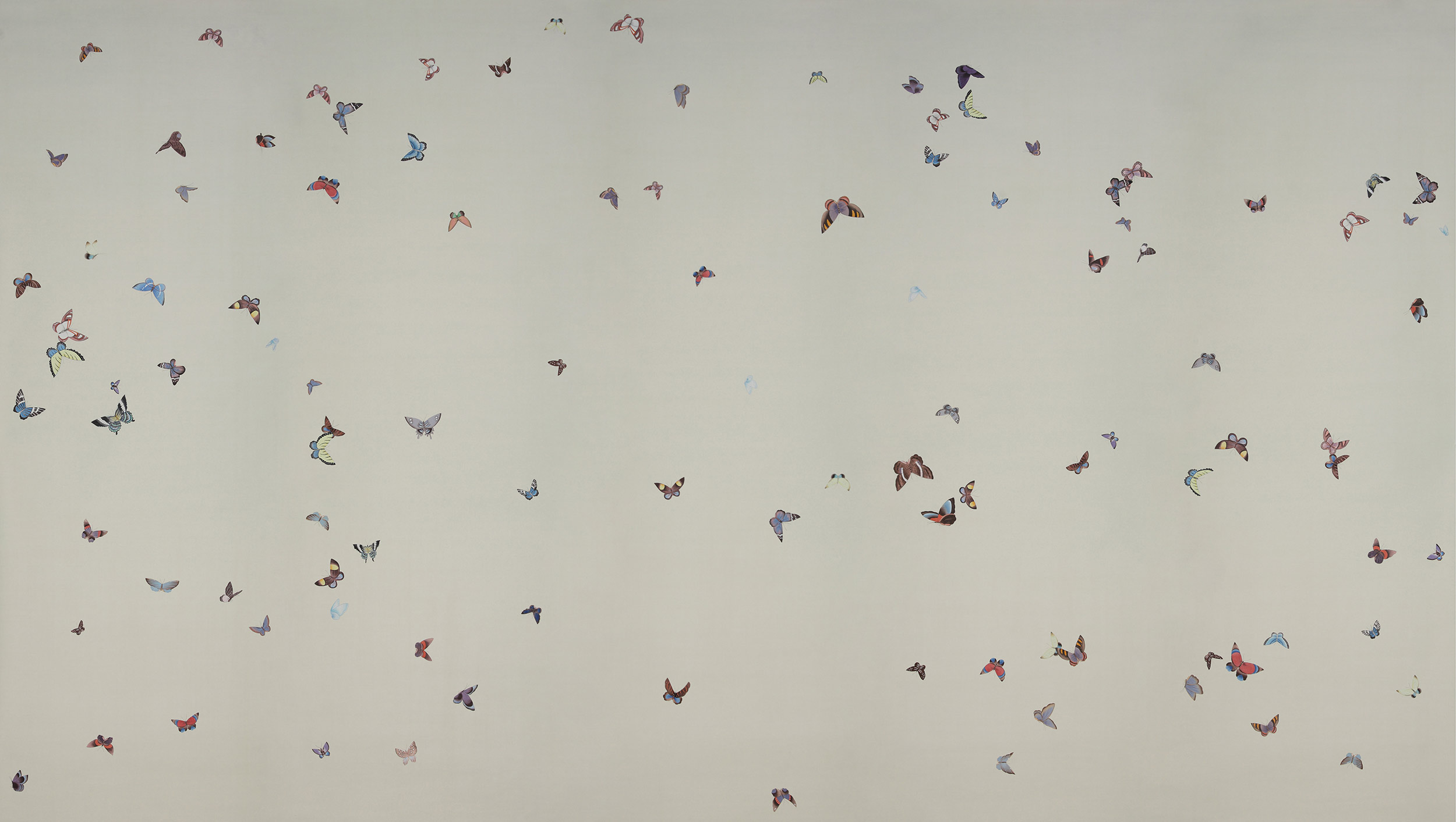 Обои ручная роспись Butterflies Icarus on Rose Shadow metallic silk Обои ручная роспись Butterflies Icarus on Rose Shadow metallic silk - постер Loft-Concept в Грозном