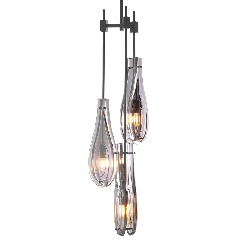 Люстра Eichholtz Chandelier Bellano S Bronze Темная бронза Стекло Смок Люстра Eichholtz Chandelier Bellano S Bronze Темная бронза Стекло Смок в Грозном | Loft Concept