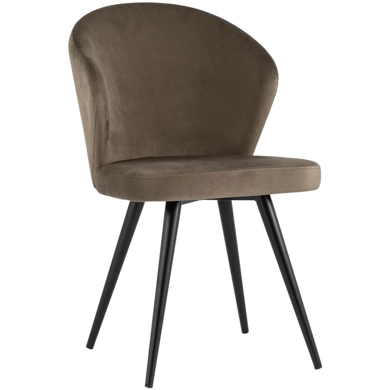 Стул Коричневый Бархат Volante Chair Коричневый Черный Стул Коричневый Бархат Volante Chair Коричневый Черный в Грозном | Loft Concept