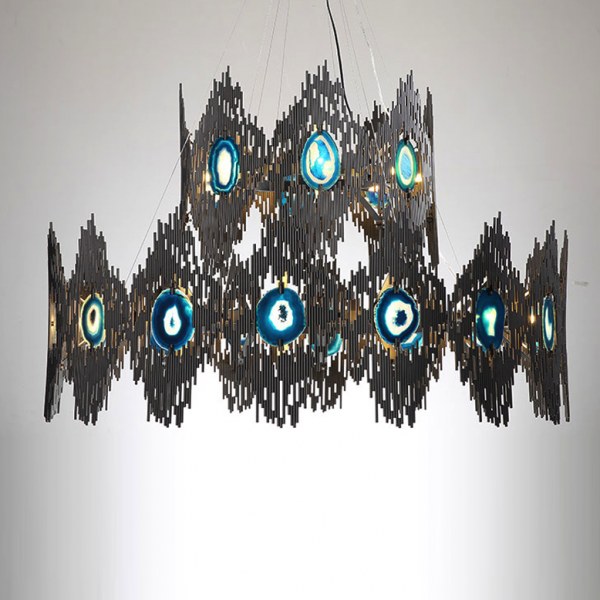 Люстра Calypso Chandelier 24 Золотой Графит Морская синь Люстра Calypso Chandelier 24 Золотой Графит Морская синь в Грозном | Loft Concept
