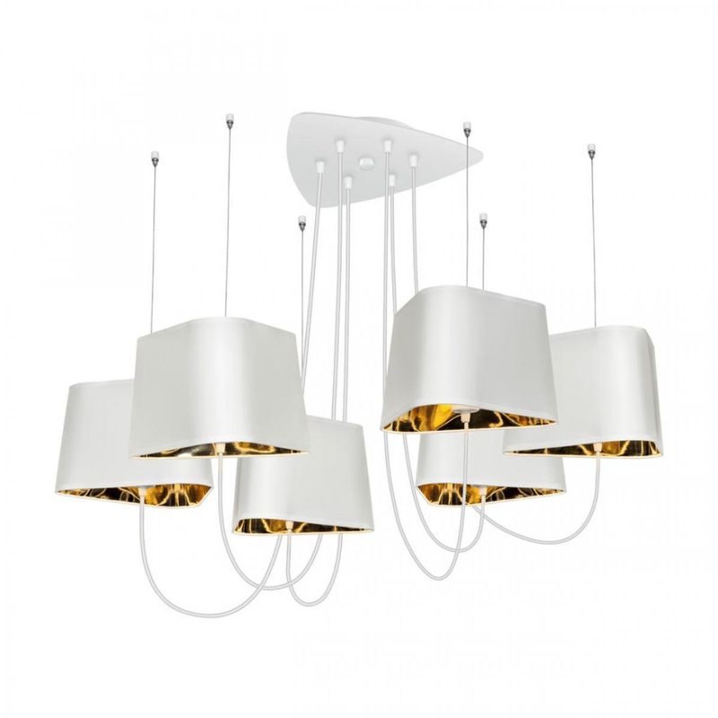 Люстра Designheure Lighting White 6 плафонов Белый Золотой Люстра Designheure Lighting White 6 плафонов Белый Золотой в Грозном | Loft Concept