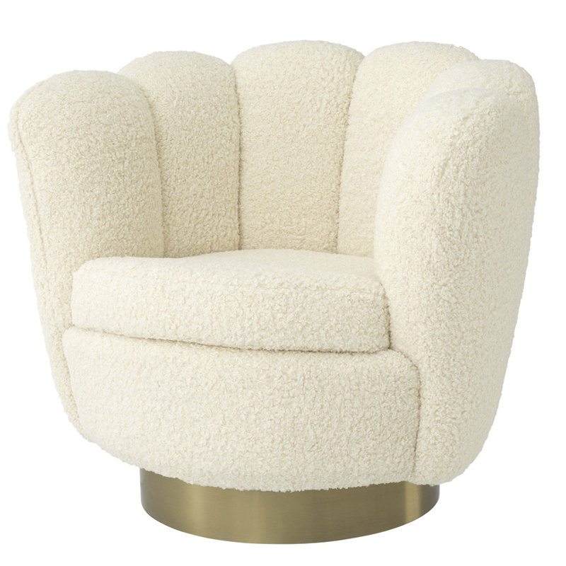 Кресло Eichholtz Swivel Chair Mirage cream Кремовый Матовая латунь Кресло Eichholtz Swivel Chair Mirage cream Кремовый Матовая латунь в Грозном | Loft Concept