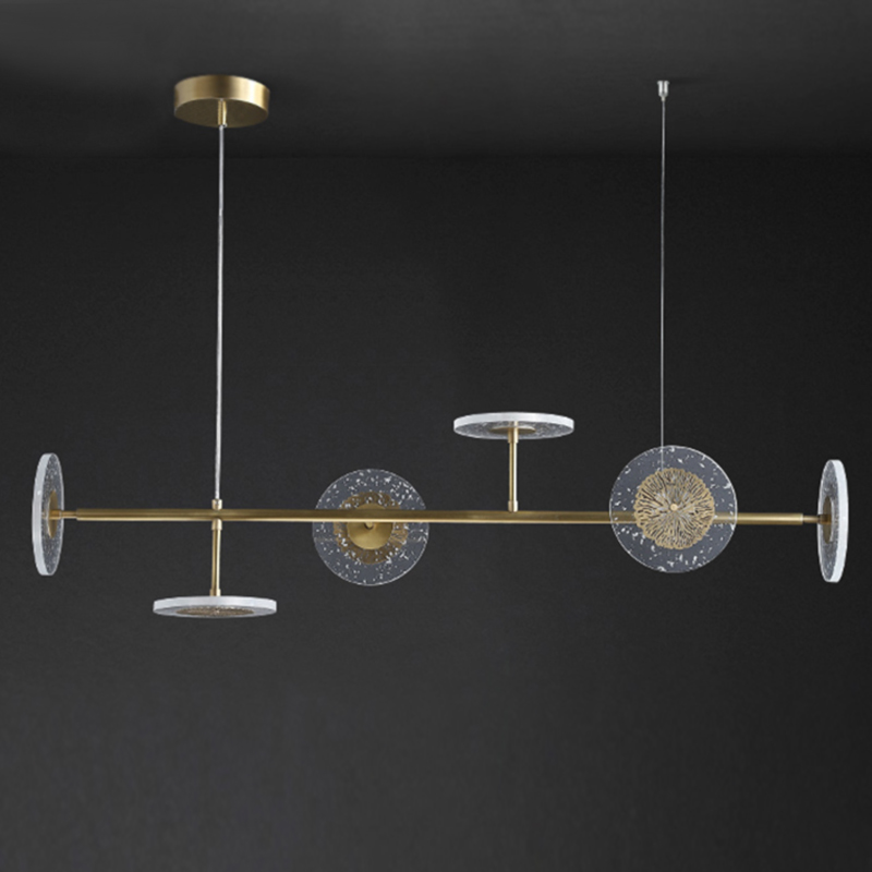 Люстра Discs Flowers Chandelier Латунь Прозрачный Люстра Discs Flowers Chandelier Латунь Прозрачный в Грозном | Loft Concept