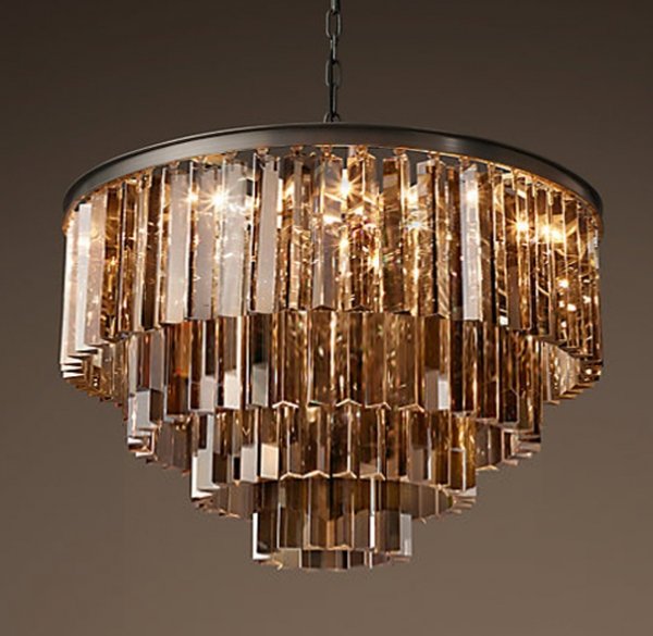 Люстра RH 1920s Odeon Smoke Glass Fringe Chandelier -60 Черный Люстра RH 1920s Odeon Smoke Glass Fringe Chandelier -60 Черный в Грозном | Loft Concept
