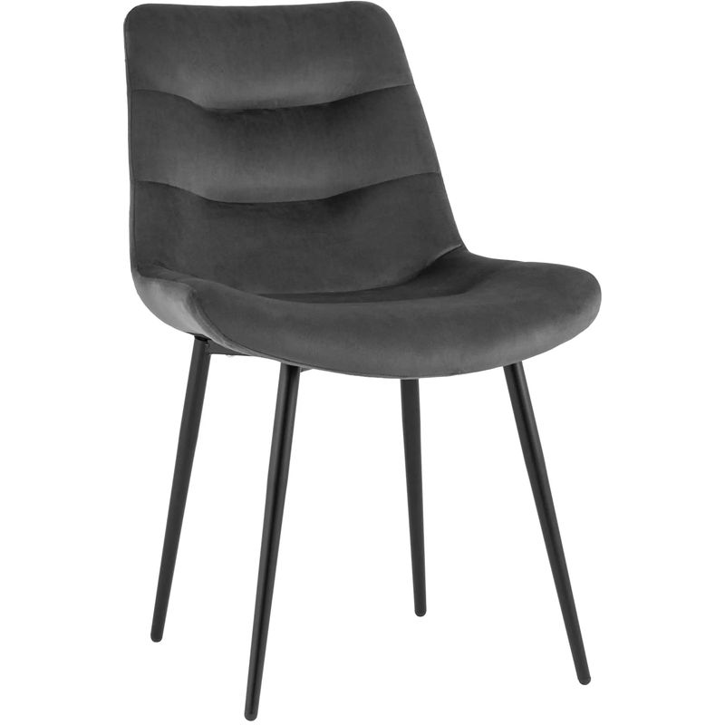 Стул Austin Chair Серый Велюр Серый Черный Стул Austin Chair Серый Велюр Серый Черный в Грозном | Loft Concept