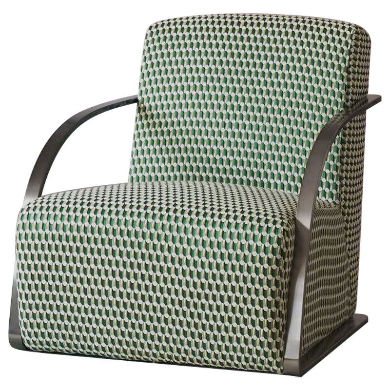 Кресло Esme Green Pattern Armchair Зеленый Темный хром Кресло Esme Green Pattern Armchair Зеленый Темный хром в Грозном | Loft Concept