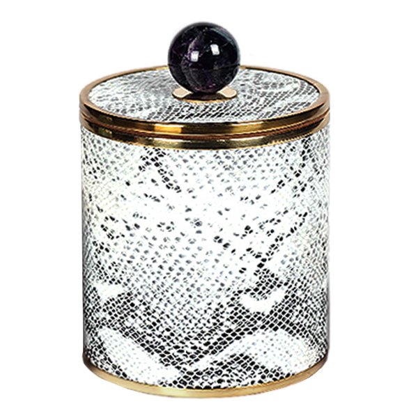 Шкатулка SNAKE CYLINDRE BOX Серый Шкатулка SNAKE CYLINDRE BOX Серый в Грозном | Loft Concept