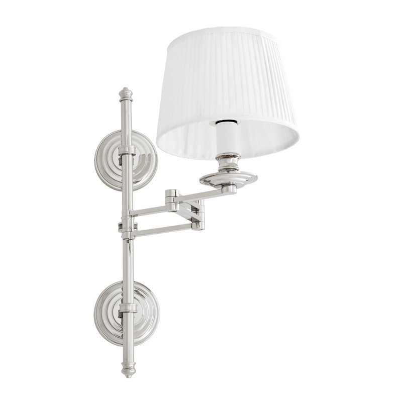Бра Wall Lamp Favonius Nickel Никель Белый Бра Wall Lamp Favonius Nickel Никель Белый в Грозном | Loft Concept