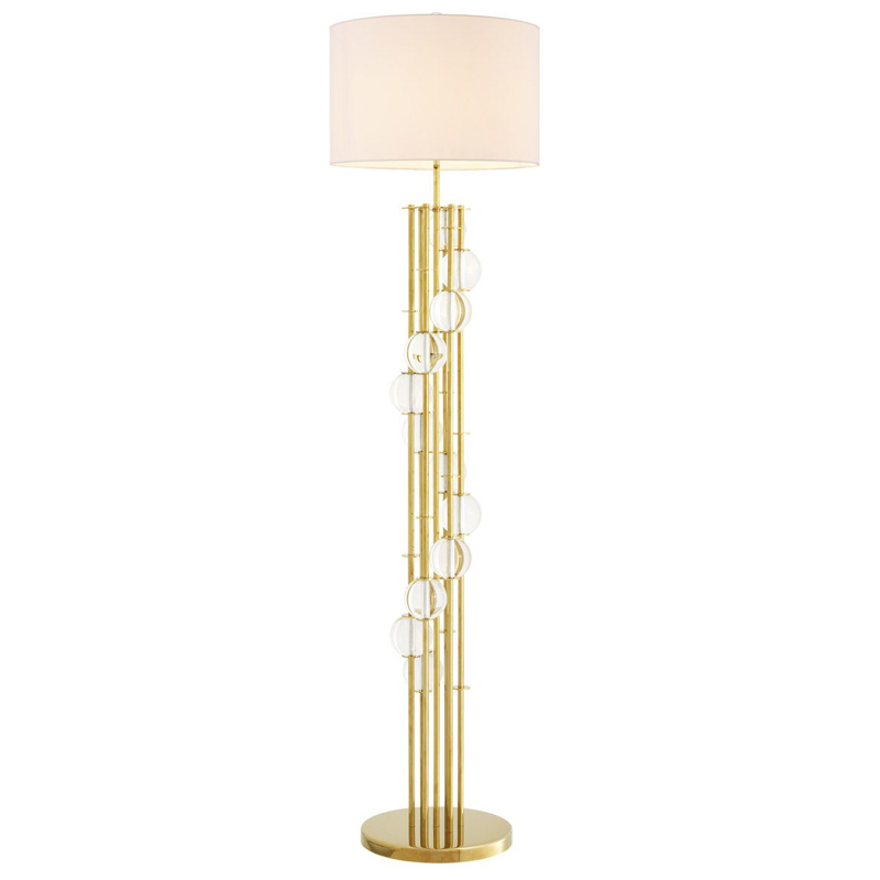 Торшер Eichholtz Floor Lamp Lorenzo Gold & white Глянцевое золото Белый Прозрачный Торшер Eichholtz Floor Lamp Lorenzo Gold & white Глянцевое золото Белый Прозрачный в Грозном | Loft Concept