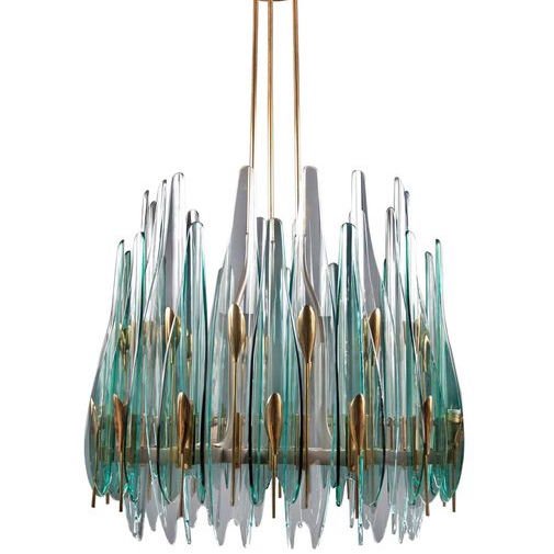 Люстра Max Ingrand Dahlia Chandelier Прозрачный зеленый Глянцевое золото Люстра Max Ingrand Dahlia Chandelier Прозрачный зеленый Глянцевое золото в Грозном | Loft Concept
