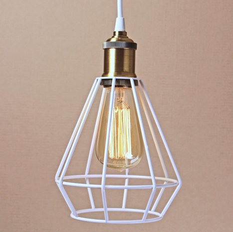 Подвесной светильник Wire Cage Pendant Punch White Белый Подвесной светильник Wire Cage Pendant Punch White Белый в Грозном | Loft Concept