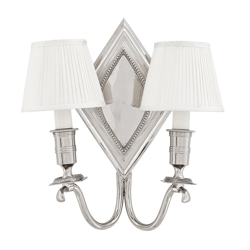 Бра Eichholtz Wall Lamp Diamond Double Никель Белый Бра Eichholtz Wall Lamp Diamond Double Никель Белый в Грозном | Loft Concept