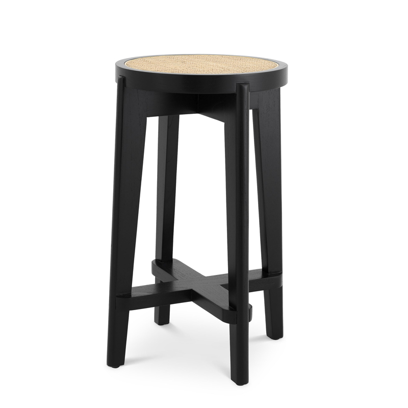 Полубарный стул Eichholtz Counter Stool Dareau black Бежевый Черный Полубарный стул Eichholtz Counter Stool Dareau black Бежевый Черный в Грозном | Loft Concept