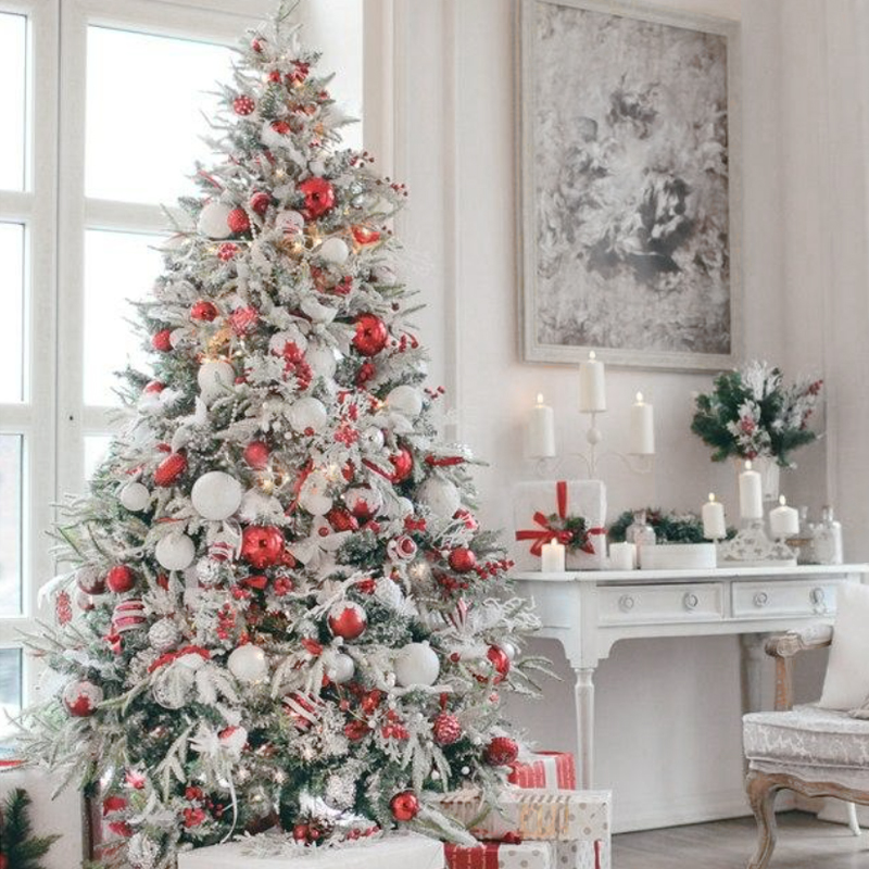 Дизайнерская Елка с Новогодним Декором Снежные Ягоды Christmas tree Snow Berries Красный Белый Зеленый Дизайнерская Елка с Новогодним Декором Снежные Ягоды Christmas tree Snow Berries Красный Белый Зеленый в Грозном | Loft Concept