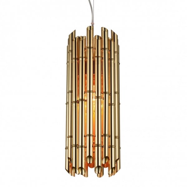 Люстра Golden Bamboo Pendant Глянцевое золото Люстра Golden Bamboo Pendant Глянцевое золото в Грозном | Loft Concept
