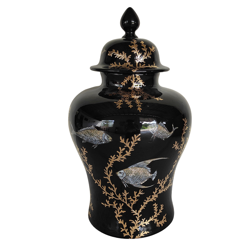 Ваза Vase Algae Fish Черный Золотой Ваза Vase Algae Fish Черный Золотой в Грозном | Loft Concept