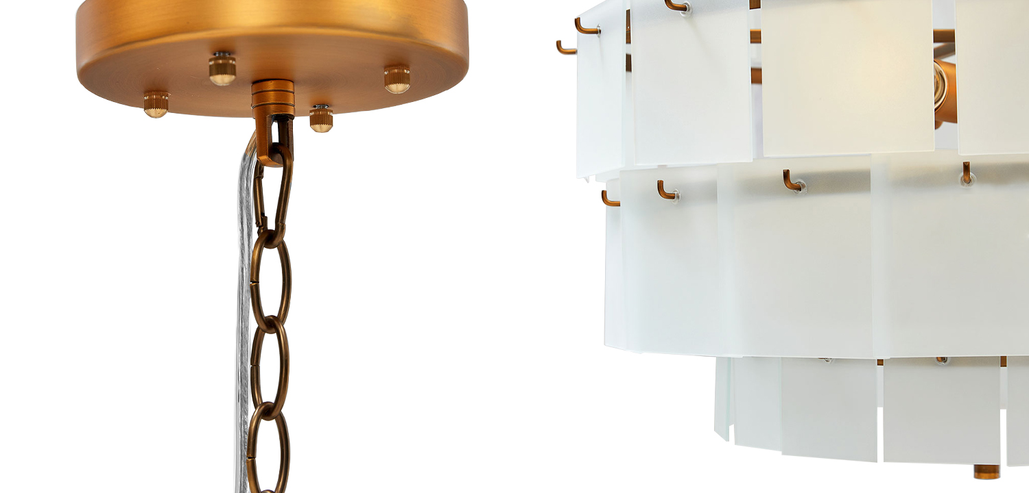 Люстра Glass Square Plates Chandelier - фото