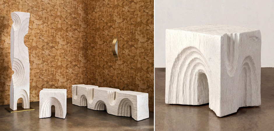 Приставной стол Kelly Wearstler Белый Echo Stool Приставной стол Kelly Wearstler Белый Echo Stool - Loft-Concept в Грозном
