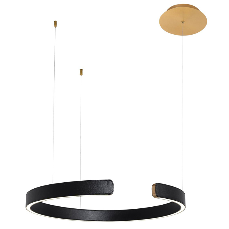 Подвесной светильник Half Ring black leather 60 Черный Золотой Подвесной светильник Half Ring black leather 60 Черный Золотой в Грозном | Loft Concept