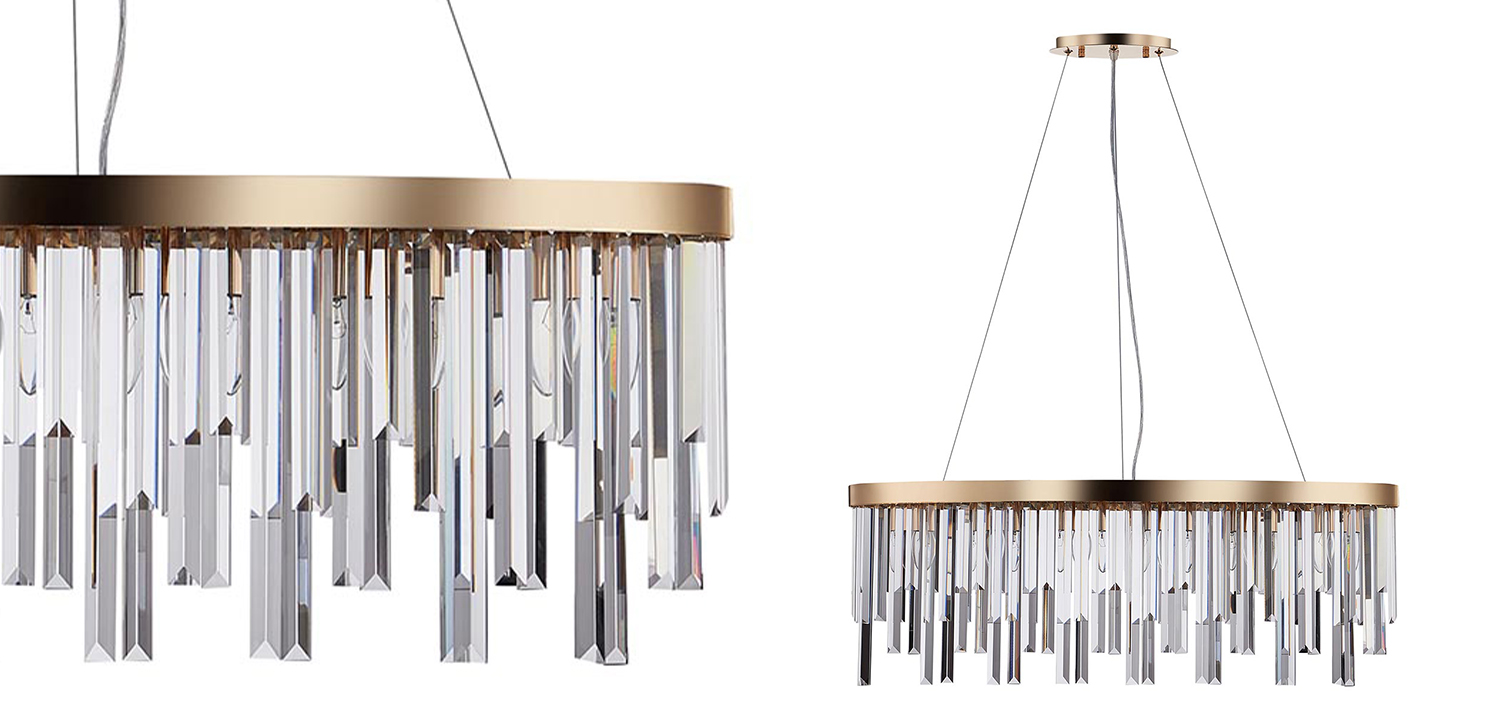 Люстра Bennett Oval Chandelier gold 90 - фото
