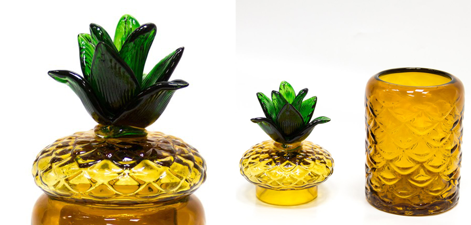 Ваза с крышкой Pineapple Transparent Amber M - Loft-Concept в Грозном