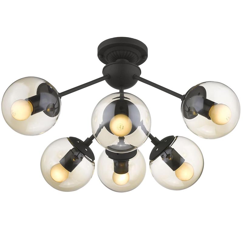 Потолочный светильник Ceiling Lamp Modo 6 black Черный Янтарный Потолочный светильник Ceiling Lamp Modo 6 black Черный Янтарный в Грозном | Loft Concept