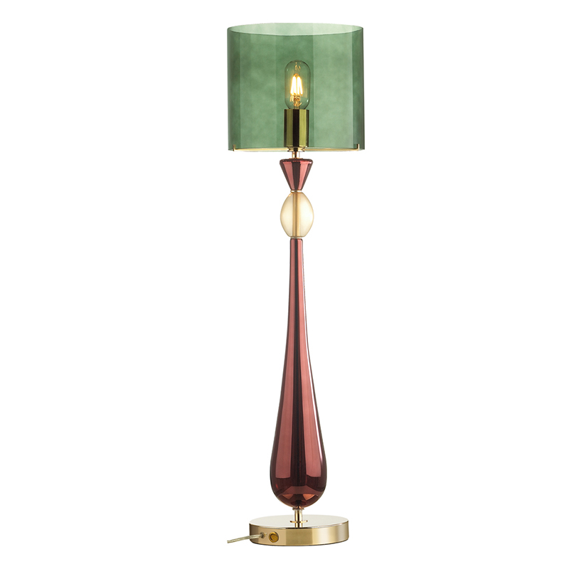 Настольная лампа Roser Green Burgundy Table Lamp Бургундский красный Золотой Зеленый Настольная лампа Roser Green Burgundy Table Lamp Бургундский красный Золотой Зеленый в Грозном | Loft Concept