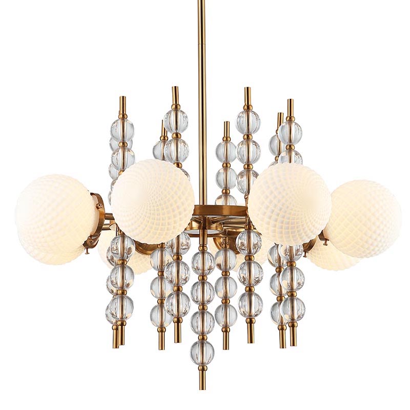 Люстра Addelyn Chandelier 8 lamp Белый Латунь в Грозном | Loft Concept 