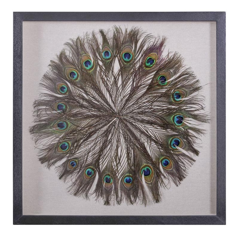 Панно Peacock Feather Circle Коричневый Черный Кремовый Панно Peacock Feather Circle Коричневый Черный Кремовый в Грозном | Loft Concept
