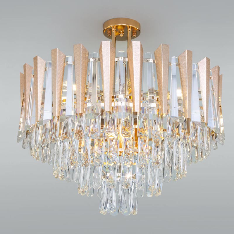 Потолочная люстра Crystal Edge Chandelier Прозрачный (Transparent) Золотой Потолочная люстра Crystal Edge Chandelier Прозрачный (Transparent) Золотой в Грозном | Loft Concept
