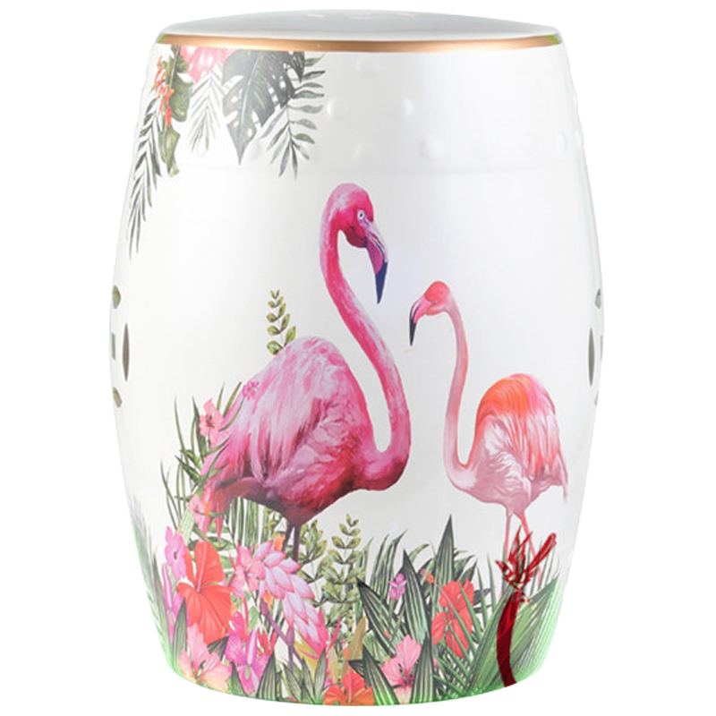 Керамический табурет Flamingo Tropical Animal Ceramic Stool White Белый Розовый Зеленый Керамический табурет Flamingo Tropical Animal Ceramic Stool White Белый Розовый Зеленый в Грозном | Loft Concept
