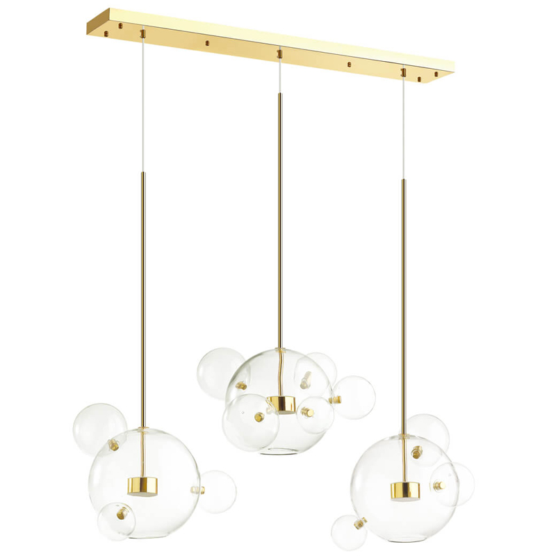 Люстра Transparent Bubble Chandelier Gold Line Глянцевое золото Прозрачный Люстра Transparent Bubble Chandelier Gold Line Глянцевое золото Прозрачный в Грозном | Loft Concept