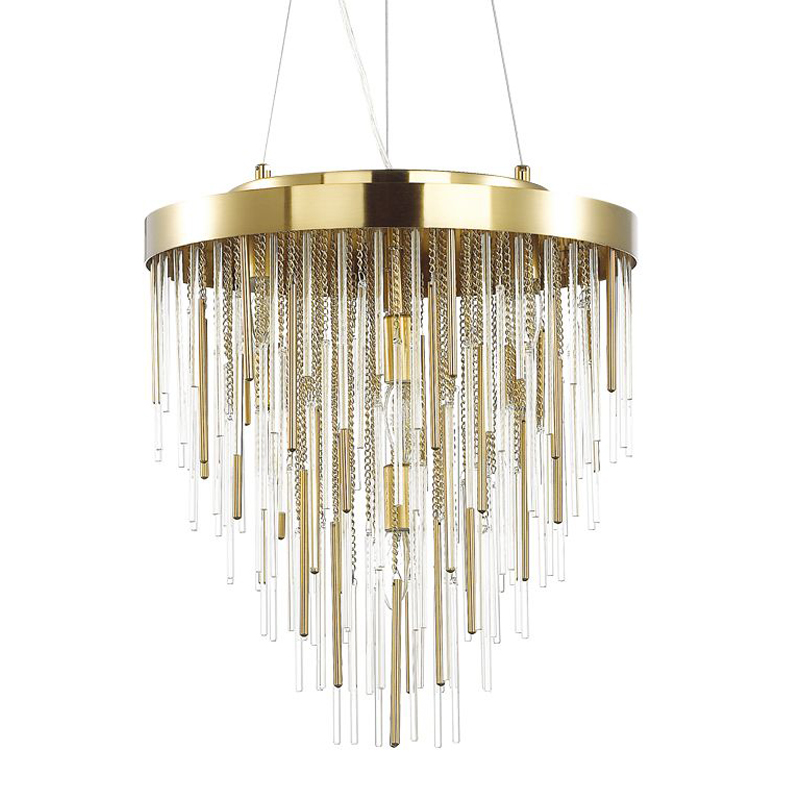 Люстра Luxury Gold & Glass Stripes Золотой Люстра Luxury Gold & Glass Stripes Золотой в Грозном | Loft Concept