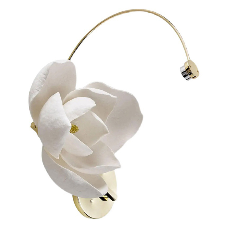 Бра Белый Цветок Lure Sconce by PELLE Белый Глянцевое золото Бра Белый Цветок Lure Sconce by PELLE Белый Глянцевое золото в Грозном | Loft Concept
