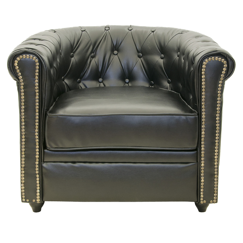 Кресло кожаное с мягкими подлокотниками на 4-х деревянных ножках Logan Leather Armchair black 2 Черный Кресло кожаное с мягкими подлокотниками на 4-х деревянных ножках Logan Leather Armchair black 2 Черный в Грозном | Loft Concept