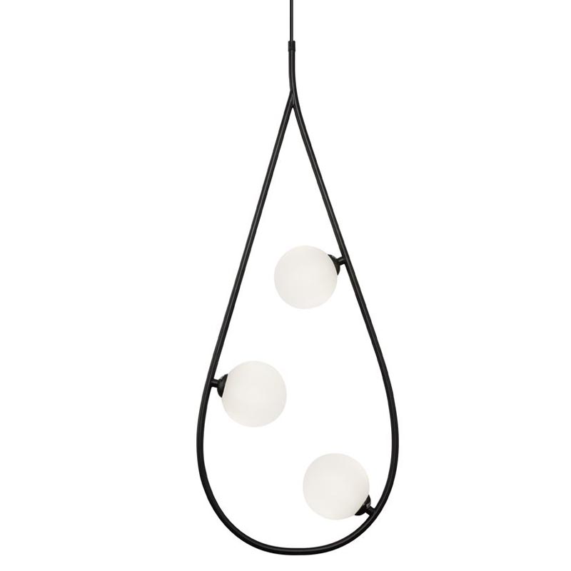 Люстра Marcan 3 Ball Chandelier Black Черный Белый Люстра Marcan 3 Ball Chandelier Black Черный Белый в Грозном | Loft Concept