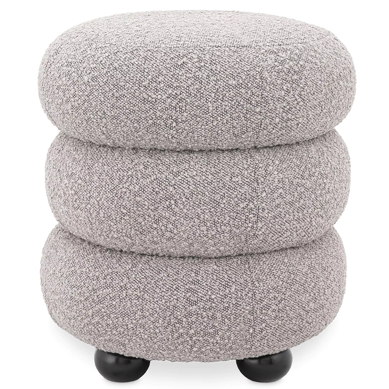 Пуф Eichholtz Stool Tulum Grey Светло-серый Черный в Грозном | Loft Concept 