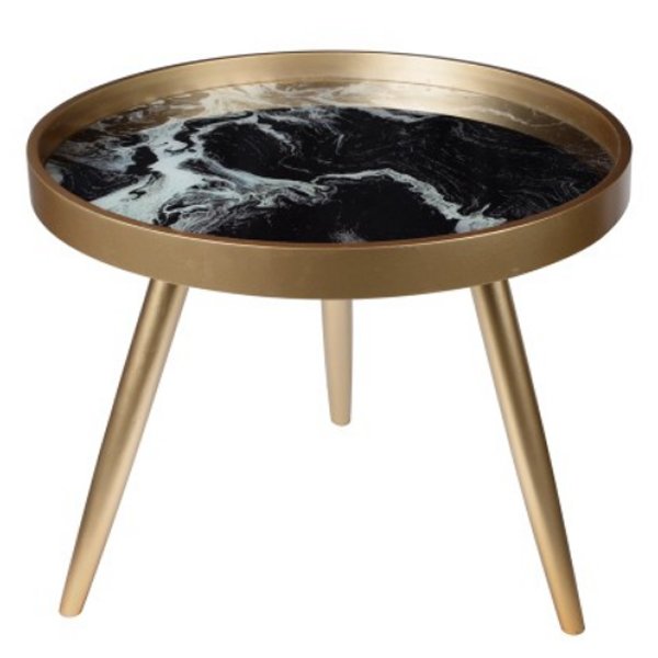 Coffee Table Salver Marble Золотой Черный Coffee Table Salver Marble Золотой Черный в Грозном | Loft Concept