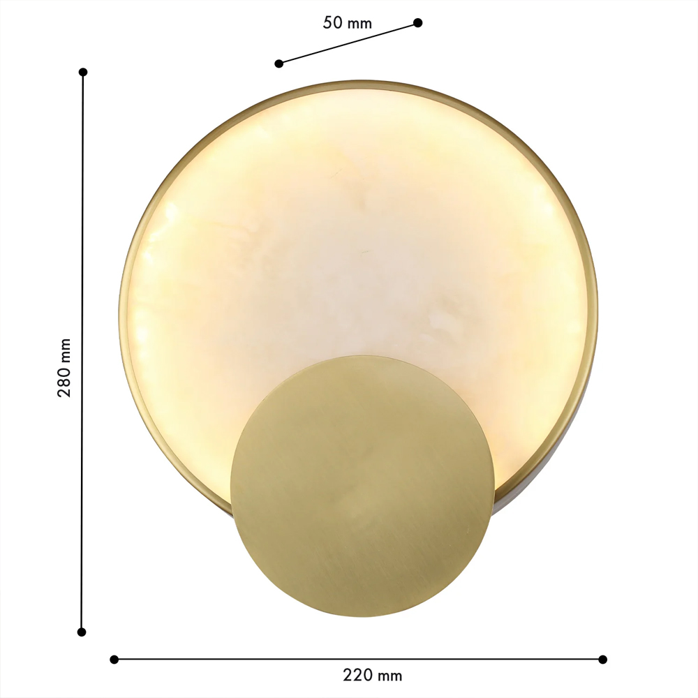 Бра в форме диска из бежевого алебастра Cryptocrystalline Stone в Грозном