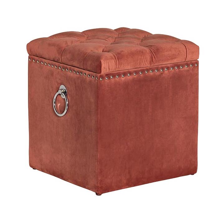 Пуф Terracotta Box Puff Терракотовый Хром Пуф Terracotta Box Puff Терракотовый Хром в Грозном | Loft Concept