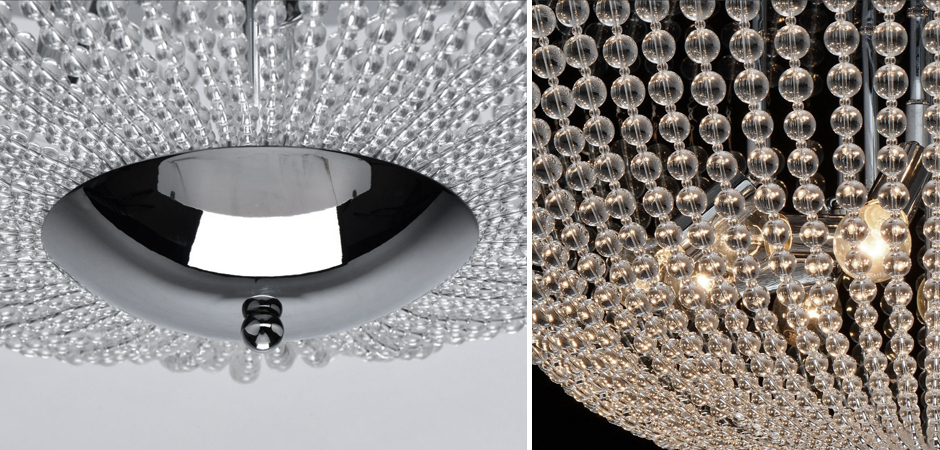 Потолочный светильник Virginia Clear Beads ceiling Chrome L Потолочный светильник Virginia Clear Beads ceiling Chrome L - Loft-Concept в Грозном