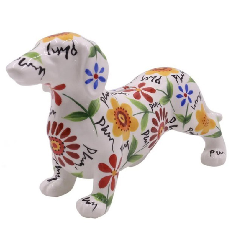 Статуэтка Flower Dachshund Белый Мульти Статуэтка Flower Dachshund Белый Мульти в Грозном | Loft Concept