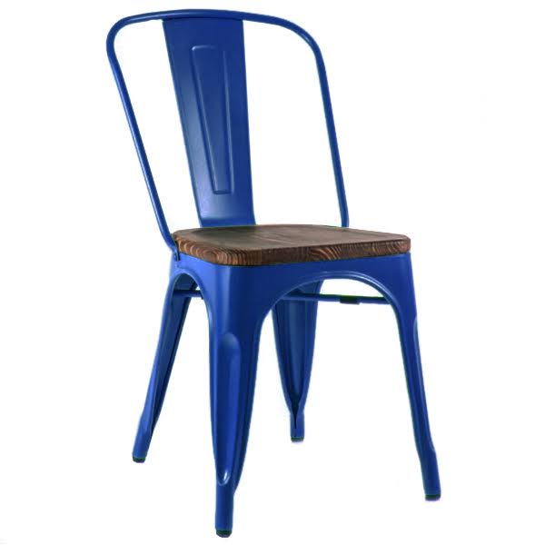 Кухонный стул Tolix Chair Wood Blue Синий Синий Коричневый Кухонный стул Tolix Chair Wood Blue Синий Синий Коричневый в Грозном | Loft Concept