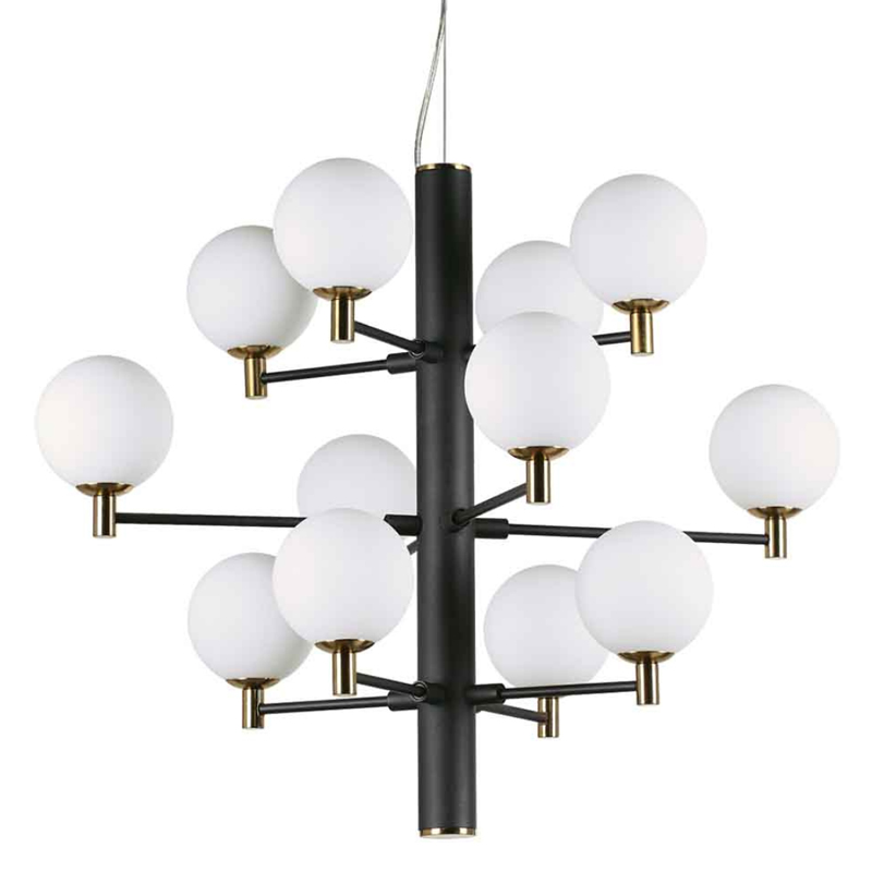 Люстра Italian Globe Abstraction Light White and Black 12 Белый Золотой Черный Люстра Italian Globe Abstraction Light White and Black 12 Белый Золотой Черный в Грозном | Loft Concept