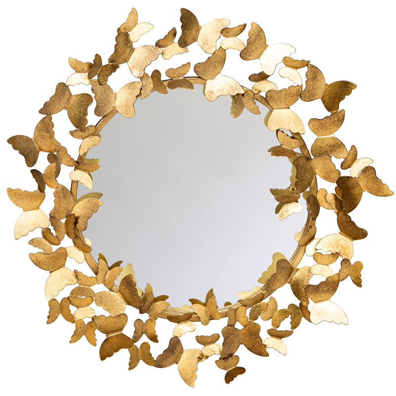 Зеркало Butterflies Circle Gold Mirror Зеркало Butterflies Circle Gold Mirror в Грозном | Loft Concept