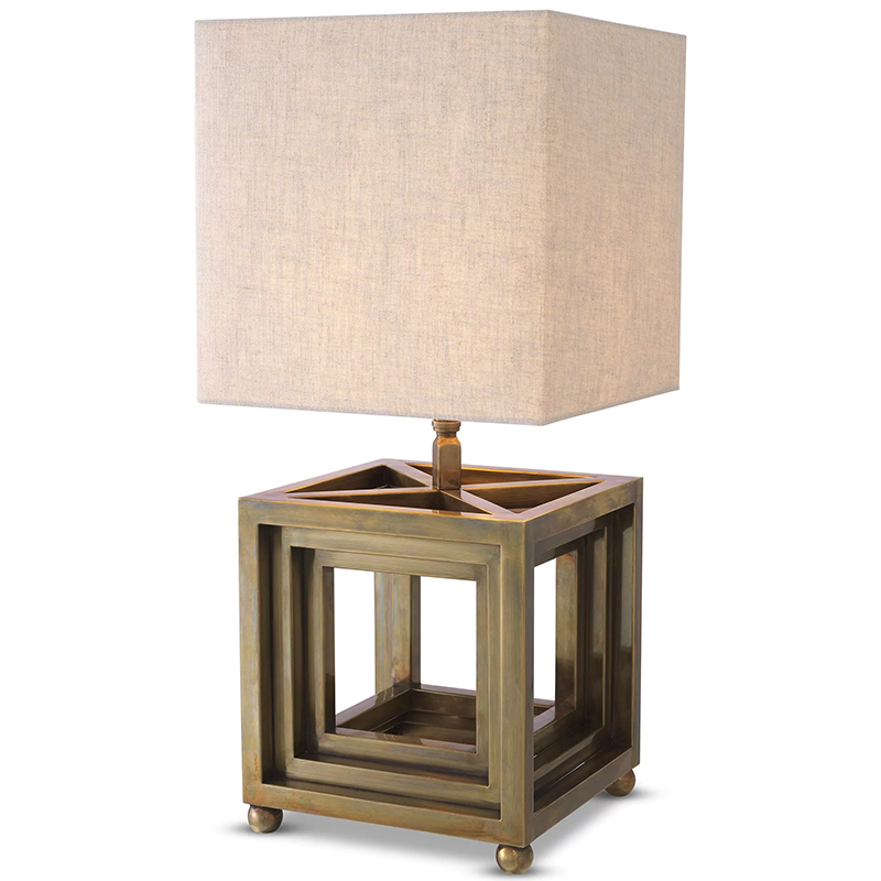 Настольная лампа Eichholtz Table Lamp Bellagio Brass Винтажная латунь Бежево-серый Настольная лампа Eichholtz Table Lamp Bellagio Brass Винтажная латунь Бежево-серый в Грозном | Loft Concept