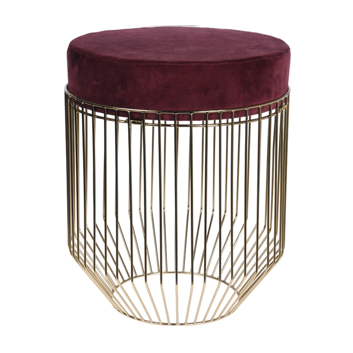 Пуф Rods Silhouette Puff Burgundy Бургундский красный Золотой Пуф Rods Silhouette Puff Burgundy Бургундский красный Золотой в Грозном | Loft Concept