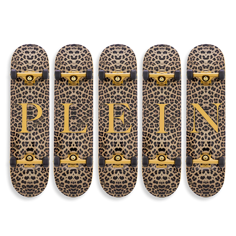 Арт-объект на стену Philipp Plein Skateboard Leopard PLEIN Бежевый Коричневый Черный Золотой Арт-объект на стену Philipp Plein Skateboard Leopard PLEIN Бежевый Коричневый Черный Золотой в Грозном | Loft Concept